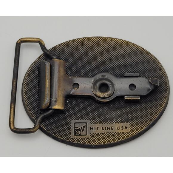 Vintage James River Tissue Papermakers Metal Employee Belt Buckle Hit Line USA - Picture 3 of 8